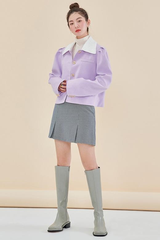 韩都衣舍/Handu Group 甜美翻领拼色泡泡袖短款外套 15320 商品图4