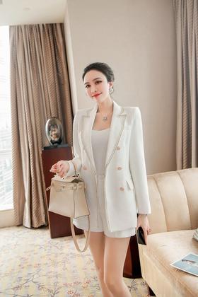 Le Malene 小香复古粗花呢外套短裤套装 15594