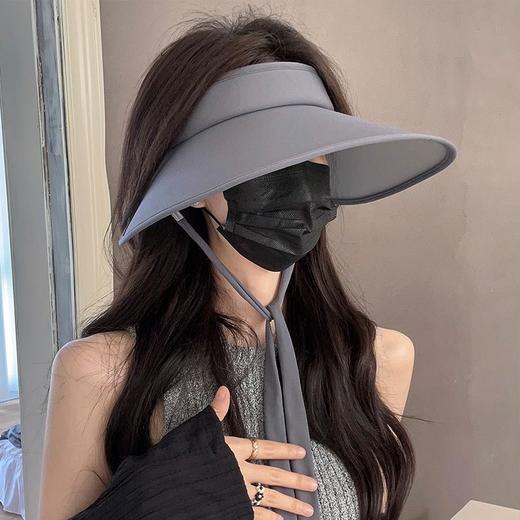 【夏日ib备❗️能扎马尾的防晒神器】新款空顶防晒帽，加大加宽，超大帽檐，显脸小又百搭！帽子女夏季可爱太阳帽户外冰丝韩版遮阳帽 商品图3