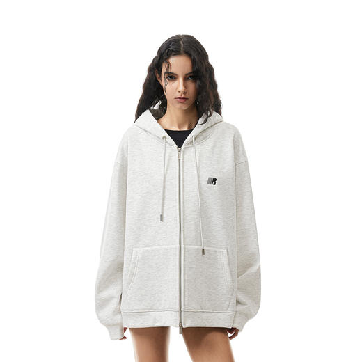 FDR官方店 R字开衫空气层连帽卫衣男女春秋季加厚美式情侣装外套 商品图1