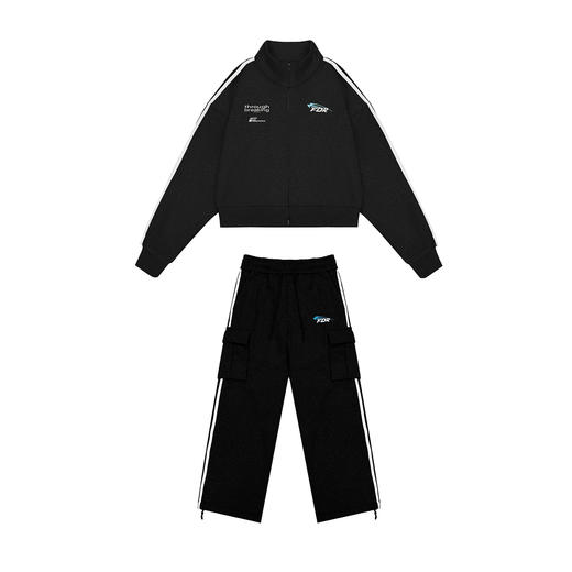 FDR 国潮美式运动短款夹克外套男女秋季高街宽松休闲长裤情侣套装 商品图4