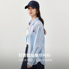 【内购】垂顺水波纹印花条纹丝光琼鸟刺绣宽松落肩薄衬衫-151C58291 商品缩略图2