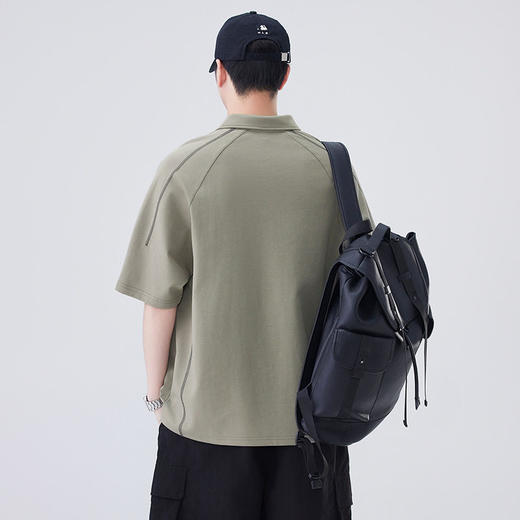 polo衫短袖男生夏季新款潮牌宽松翻领休闲宽松纯色上衣服    AY-D3611【AY-3611】 商品图3