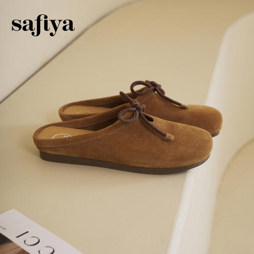 预售10天发|Safiya/索菲娅2025咖啡庄园复古软底休闲外穿懒人勃肯凉拖 SFD1110401 商品图9