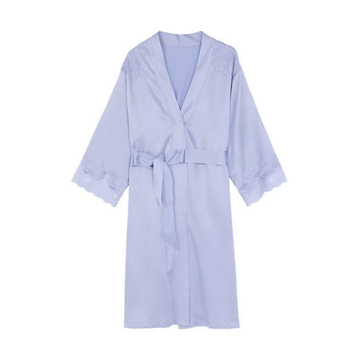 【3F】安莉芳轻奢桑蚕丝女士蕾丝纯色家居睡袍EL00855 商品图1