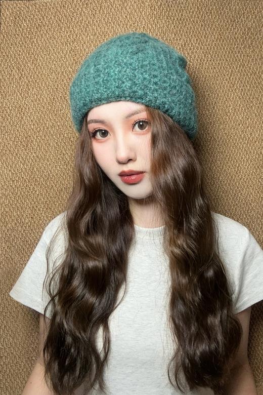 Say Something 冬季保暖麻花针织绿色帽子 21265 商品图0