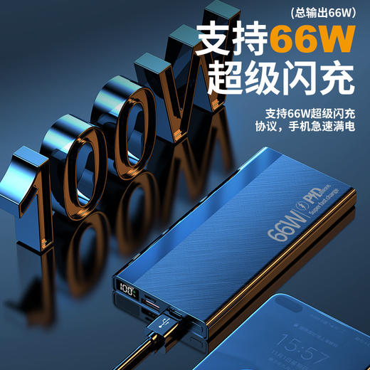 【数码办公】-66W快充大容量充电宝超薄便携移动电源 商品图1