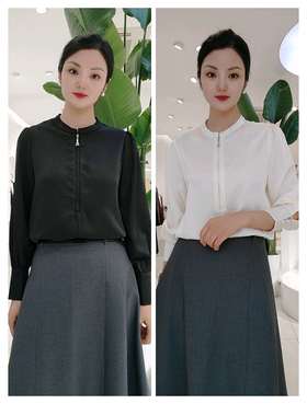 486039半拉链圆领衬衫