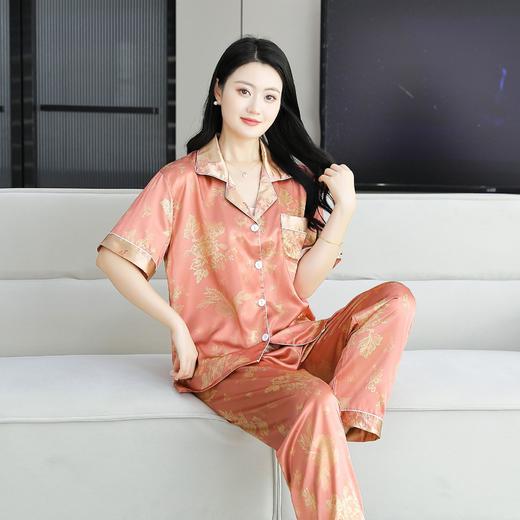 【新中式冰丝睡衣】高级感夏短袖长裤两件套 薄款开衫套装 家居服睡衣春夏【有书私享】 商品图5