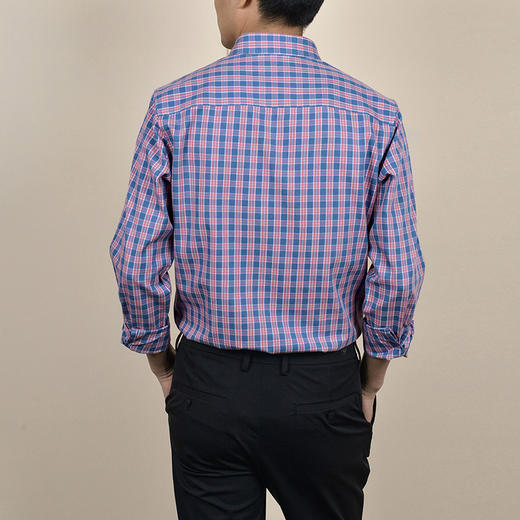 【莱赛尔棉】罗蒙男士长袖格子衬衫经典翻领简约百搭休闲通勤职业衬衫舒适男衬衣 商品图3