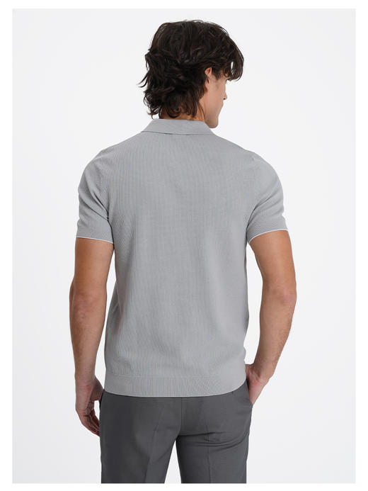 callisto仪式系列薄雾灰海岛棉燕子领T恤 商品图4