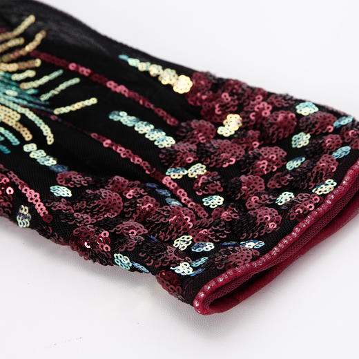 PE8B4春季凤尾花珠片绣高级感礼服款收腰显瘦气质连衣裙 商品图4