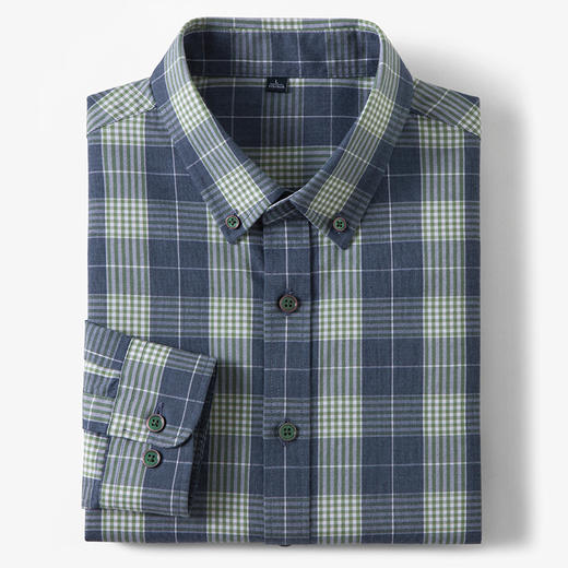 【莱赛尔棉】罗蒙春秋男士格子衬衫休闲通勤上班百搭长袖男舒适简约大方翻领男衬衣 商品图3