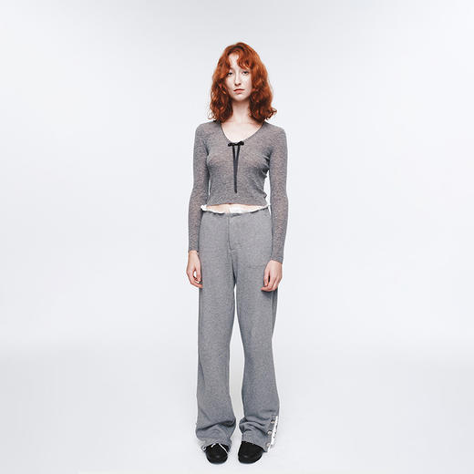 HERLIAN 2025年春季女士撞色腰头拼接运动休闲长裤 商品图1