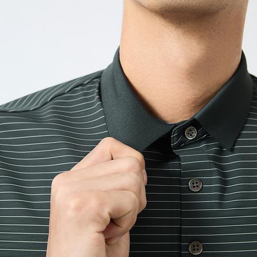 柒牌条纹短袖polo衫男夏季新款时尚百搭中青年舒适弹力翻领T恤衫128T73040 商品图2