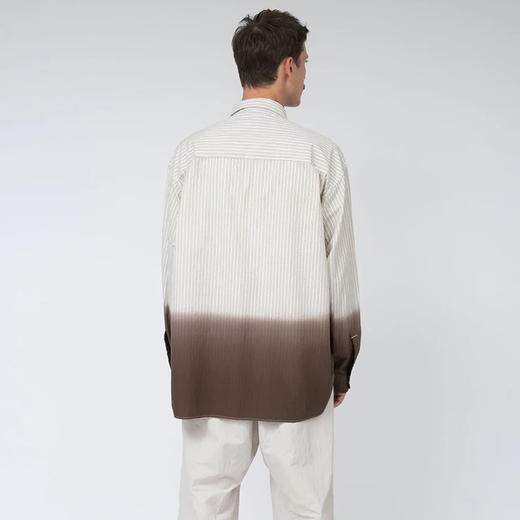 nanamica Regular Collar Wind Shirt渐变染色有机棉条纹按扣衬衫 商品图2