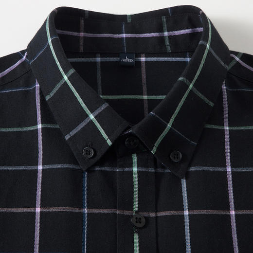 【莱赛尔棉】罗蒙春秋男士时尚百搭通勤格子衬衫舒适简约休闲上班男长袖衬衣 商品图4