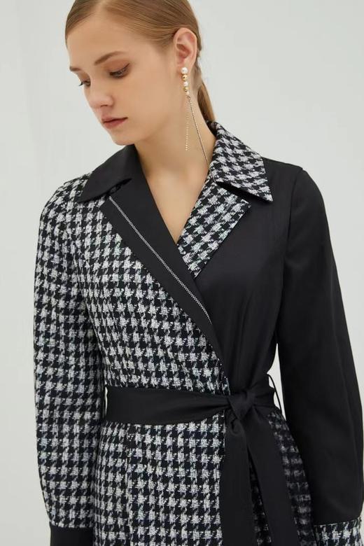 莱芙.艾迪儿 法式优雅时髦千鸟格西装外套连衣裙 15588 商品图2