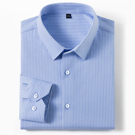 【含蚕丝】罗蒙男士春款长袖细条纹休闲舒适挺括衬衫通勤休闲上班男衬衣 商品图2