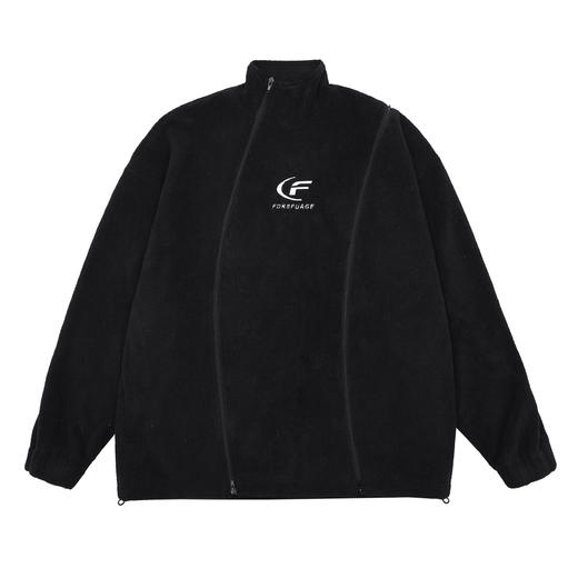 FDR 国潮高街弯拉链摇粒绒卫衣男女秋冬季美式加厚情侣装宽松上衣 商品图4