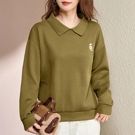 雀说翻领卫衣女薄款新款爆款紫色上衣时尚洋气减龄外套AL30066 商品图5