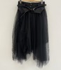 （不带皮带）N1高腰设计不规则网纱半身裙40801（黑）秋季143010990321 商品缩略图0