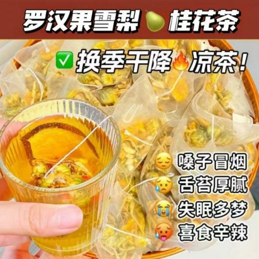 拓高 九茗云堂罗汉果雪梨桂花清肺茶 60g/袋（内含20小包）【周日不发货】 商品图3