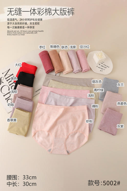 女士彩纱裸氨大版加肥加大三角内裤2033/5002/85002/95002/1121 商品图0