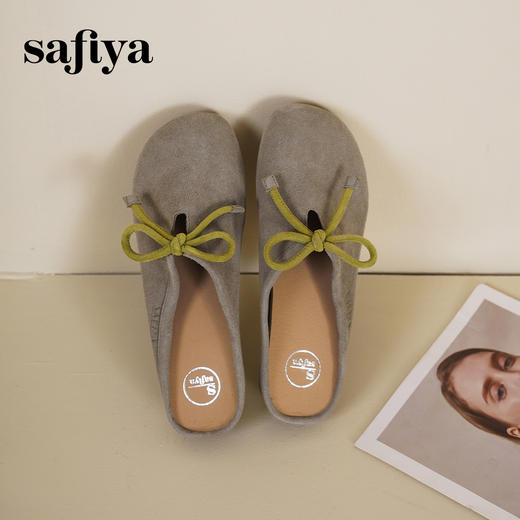 预售10天发|Safiya/索菲娅2025咖啡庄园复古软底休闲外穿懒人勃肯凉拖 SFD1110401 商品图8