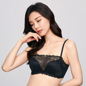 【3F】安莉芳【舒挺杯】新品蕾丝花边抹胸式文胸女小胸聚拢内衣EB00833