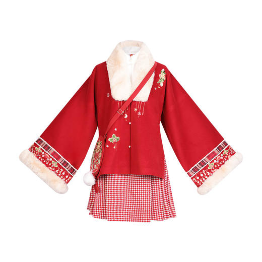 【重回汉唐平安果】原创直领对襟袄短马面套装改良汉服女装秋冬 商品图4