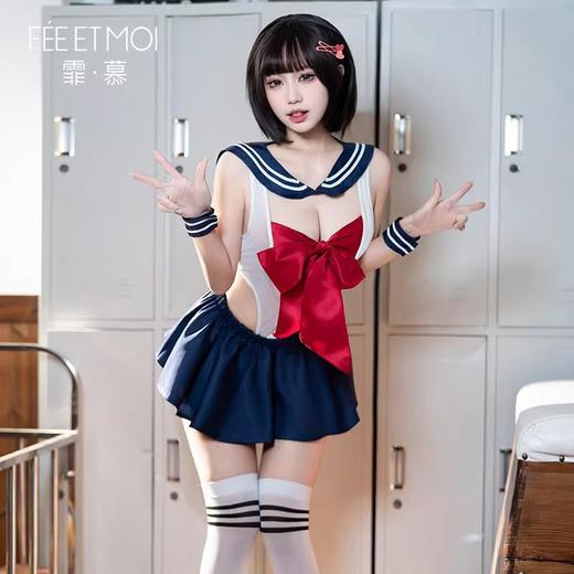 霏慕 学院风蝴蝶可解开裆套装6914 商品图3