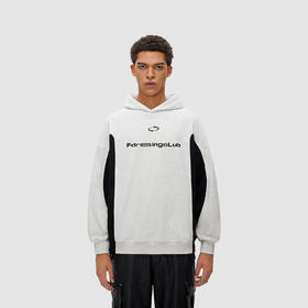 FDR 国潮侧拼撞色印花连帽卫衣男女春秋季潮牌高街情侣装宽松上衣