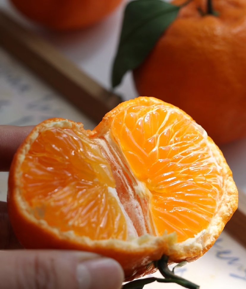 柑橘皇后明日见，果子硬度高，果肉紧实，汁水足，果香浓郁，9甜1酸！