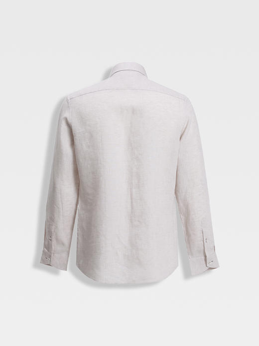 callisto原麻色老钱风一片领长袖衬衫 商品图1