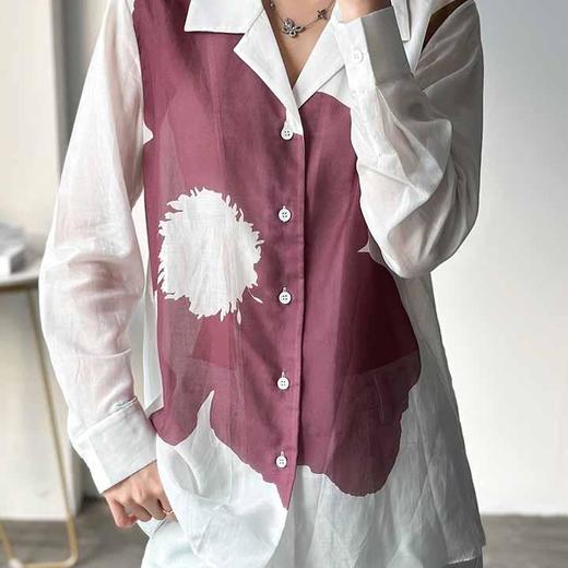 顺丰包邮洛诗琳02804春夏新款艺术感定位印花童趣感衬衫3261 商品图3