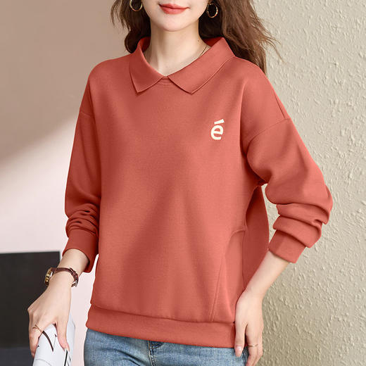 雀说翻领卫衣女薄款新款爆款紫色上衣时尚洋气减龄外套AL30066 商品图2