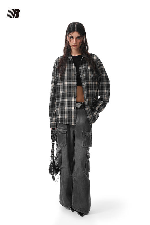 FDR官方店 美式运动R字条纹衬衫男女宽松薄款长袖衬衣防晒外套 商品图5