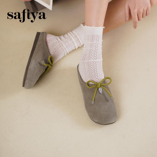 预售10天发|Safiya/索菲娅2025咖啡庄园复古软底休闲外穿懒人勃肯凉拖 SFD1110401 商品图7