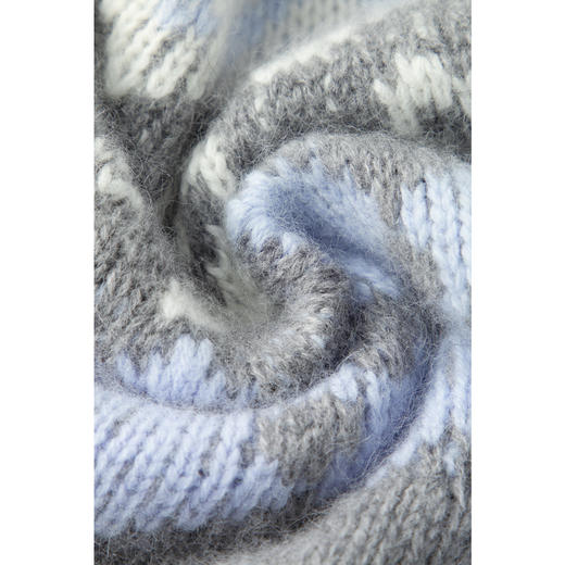 【商场同款】诗凡黎圆领拼色针织衫2024冬新款毛衣女3FB134161 商品图4