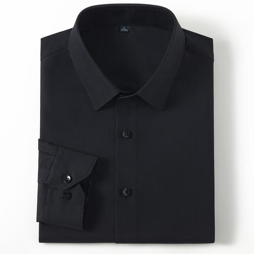 【莱赛尔弹力面料】罗蒙春秋男士经典翻领纯色长袖衬衫舒适百搭通勤上班职业男衬衣 商品图2