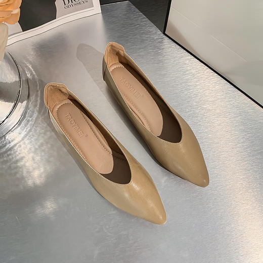 女士平底软尖头单鞋春夏百搭舒适休闲浅口柔皮奶奶女单鞋34-41 商品图4