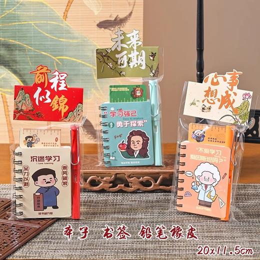 「高颜值！古风套装」迷你记事本书签套装幼儿园小学生入学礼物可爱励志名人礼品文具 商品图3