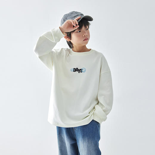 蓝汽水 2025春夏第一波新品纯色印花长袖T恤-860B256009JY 商品图2