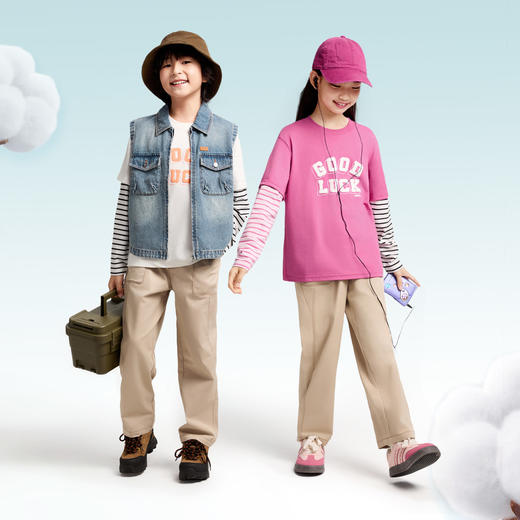 男女童梭织单裤春季新款安奈儿童装EM516011 商品图2