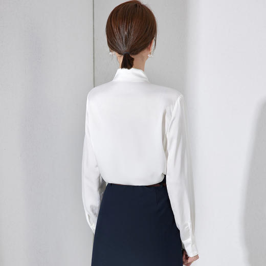 IWY/新款白色长袖衬衫女气质通勤工装职业正装商务面试百搭内搭AB195 商品图4