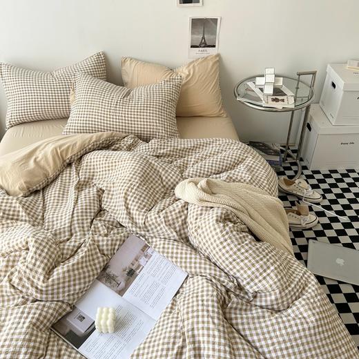 极简爱J.LOVE 2025新款无印风印花水洗棉四件套 床上用品学生宿舍床单 商品图5