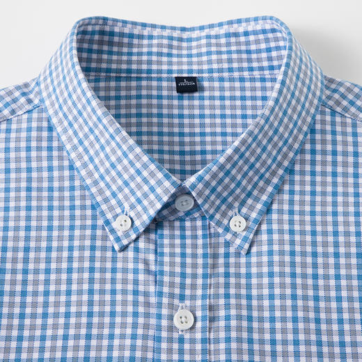 【100棉】罗蒙男士夏季网格短袖衬衫百搭舒适休闲上班职业通勤挺括男衬衣 商品图4