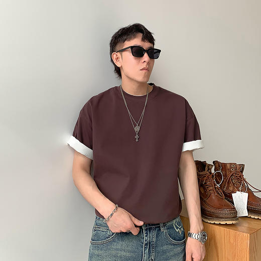 徐太浪300g重磅纯棉短袖T恤男2025新款春夏宽松休闲半袖体恤上衣 商品图3