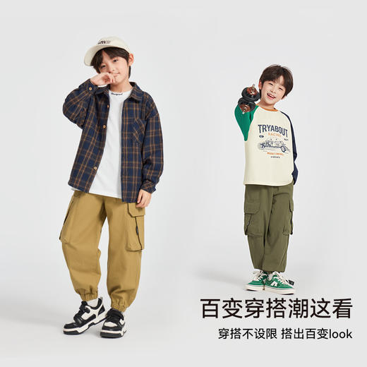 多多家男童工装裤2025春季新款儿童中大童宽松户外休闲长裤子春装 商品图2